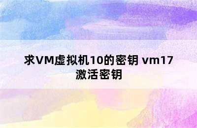 求VM虚拟机10的密钥 vm17激活密钥